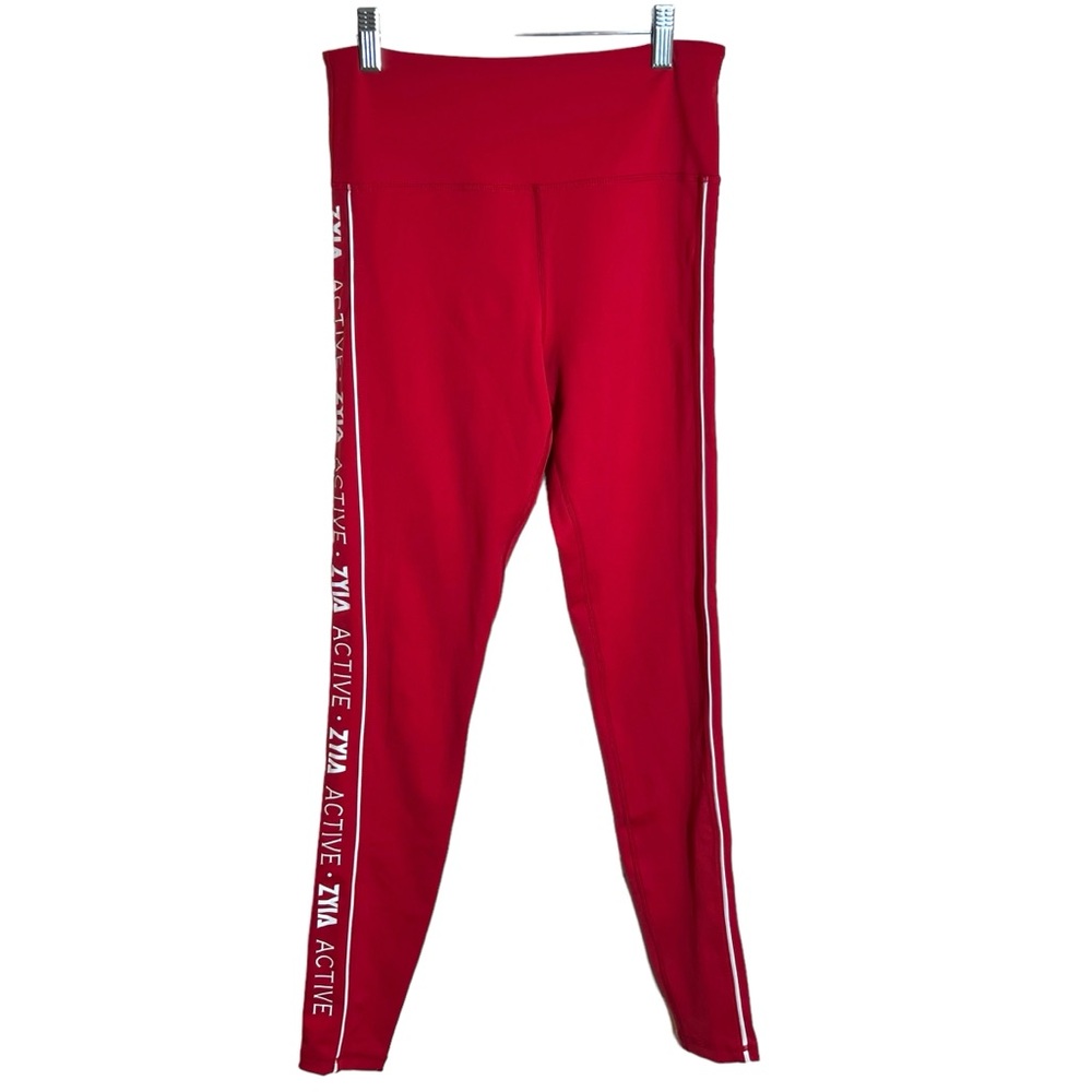 Zyia Active Red Full-Length Workout Leggings - Size 6–8 (M) EUC